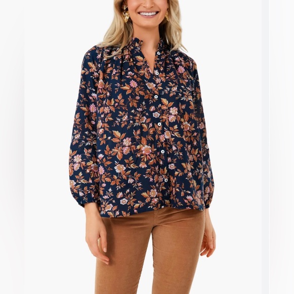 Milly Tops - Milly New York Cotton  Floral Print Button Up  Blouse Size  XL